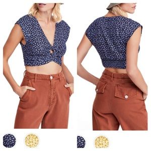NWT Free People Floral Print Crop Top